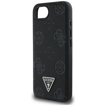 Guess Grained Hot Stamp Peony Triangle Logo MagSafe Защитный чехол для iPhone 16e / 17e / чёрный (GUHMPSE4PGBTMK)