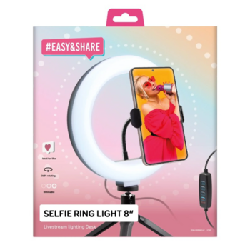 SBS Selfiju statīvs 20 cm LED Gredzenveida Gaisma (8018417337987)