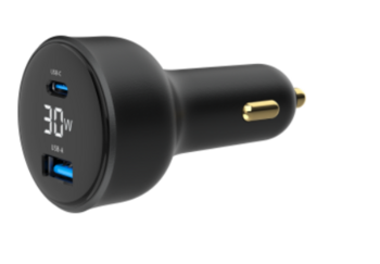 Gembird USB 2-port Automašīnas Lādētājs 30W (TA-UC-AC2PD30LCD-CAR-01)