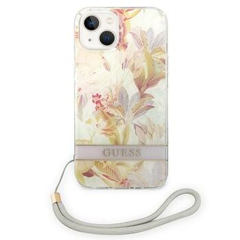Guess GUOHCP14MHFLSU Flower Strap Aizsargapvalks priekš iPhone 14 Plus / 15 Plus 6.7