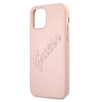 Guess GUHCP12LRSAVSRG Saffiano Vintage Script Защитный чехол для iPhone 12 Pro Max 6,7