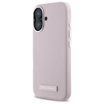Karl Lagerfeld KLHMP16SPGMSRPP Hardcase FW Metal Plate MagSafe Aizsargapvalks priekš iPhone 16 6.1