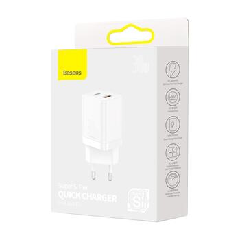 Baseus Super Si PD  Зарядное Устройство 30W /  1x USB-C / 1x USB (BRA012292)