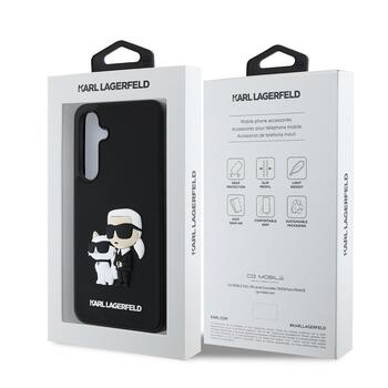 Karl Lagerfeld 3D Rubber Karl and Choupette Case Защитный чехол для Samsung Galaxy S24 FE / чёрный (KLHCS24FE3DRKCNK)