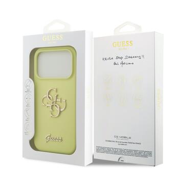 Guess Liquid Silicone 4G Metal Logo Case Защитный чехол для iPhone 17 Pro / жёлтый (GUHCP17LSC4GLMY)