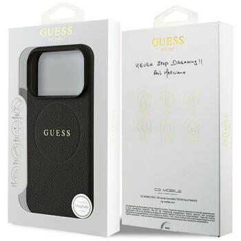 Guess Grained Ring MagSafe Case Защитный чехол для iPhone 17 Pro / чёрный (GUHMP17LPGHSMMK)
