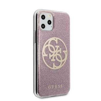 Guess GUHCN58PCUGLPI 4G Circle Glitter Защитный чехол для iPhone 11 Pro / розовый (GUHCN58PCUGLPI)