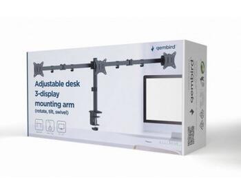 Gembird MA-D3-01 Regulējama Galda Stiprinājuma Roka 3 displejiem 27″ (MA-D3-01)