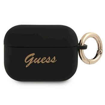 Guess GUAPSSSK AirPods Pro cover Защитный чехол для AirPods Pro Silicone Vintage Script / чёрный (GUAPSSSK)