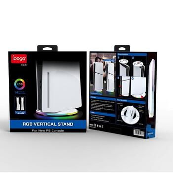 iPega P5S025S Вертикальная подставка с RGB для PS5 Slim/PS5 Pro / белый (PG-P5S025S)