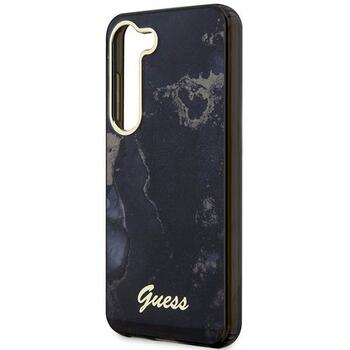 Guess GUHCS23MHTMRSK Golden Marble Collection Aizsargapvalks priekš Samsung Galaxy S23+ S916 / melns (GUHCS23MHTMRSK)