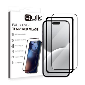 Quik Accessories Full Cover Tempered Glass Защитное Стекло для Apple iPhone 16 (QK-TG-IPH-16)
