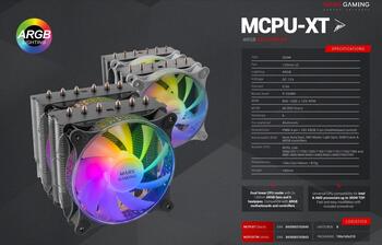 Mars Gaming MCPU-XT CPU Cooler Dual Tower Cooling 300W 2x120mm ARGB Кулер для процессора (MCPUXT)