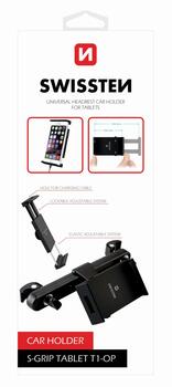 Swissten S-Grip T1-OP Универсальный Держатель На Подголовник для Планшетов / Телефонов / GPS (SW-CH-T1-OP-BK)