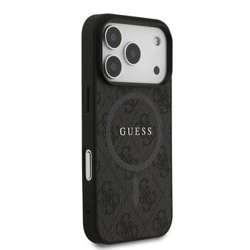 Guess PU Leather 4G Colored Ring MagSafe Case Защитный чехол для iPhone 17 Pro / чёрный (GUHMP17LG4GFRK)