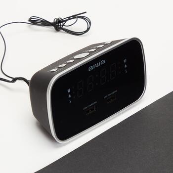 Aiwa CRU-19BK Будильник-радио 2x USB (CRU-19BK)