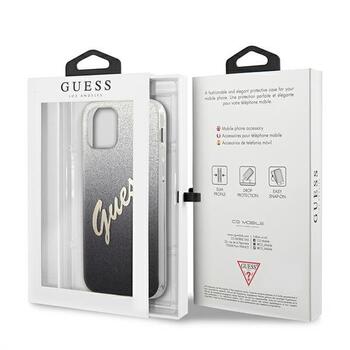 Guess GUHCP12LPCUGLSBK Glitter Gradient Script Aizsargapvalks priekš iPhone 12 Pro Max 6,7