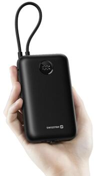 Swissten Voltbox 35W Power Bank 20000 mAh со встроенными кабелями USB-C и Lightning (22013937)