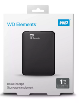 WesternDigital Elements Внешний Жесткий Диск 1TB (WDBUZG0010BBK-WESN)