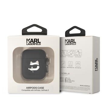 Karl Lagerfeld 3D Logo NFT Choupette Head Silicone Case Защитный чехол для AirPods 1/2 / чёрный (KLA2RUNCHK)