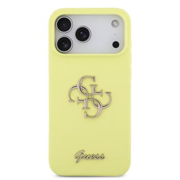 Guess Liquid Silicone 4G Metal Logo Case Защитный чехол для iPhone 17 Pro Max / жёлтый (GUHCP17XSC4GLMY)