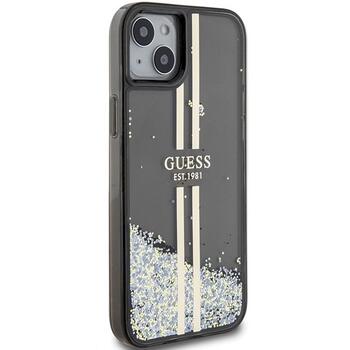 Guess GUHCP15MLFCSEGK Liquid Glitter Gold Stripes Aizsargapvalks priekš iPhone 15 Plus/14 Plus 6.7