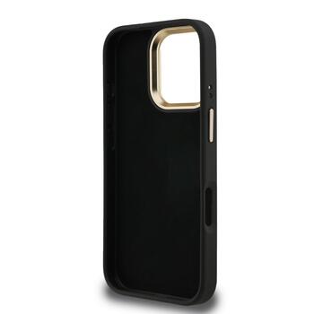 Guess PU 4G Metal Logo Stand Camera Frame Case Защитный чехол для iPhone 16 Pro / чёрный (GUHCP16LPCS4GP4K)
