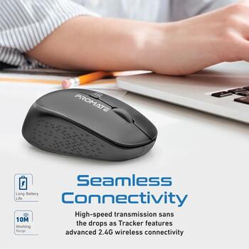 PROMATE TRACKER MaxComfort® Ergonomic Bezvadu pele (MOUTRACKERBK)