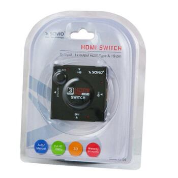 Savio HDMI sadalītājs / 3 HDMI ieejas (CL-26)