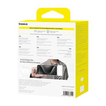 OS-Baseus Compact IP Портативный аккумулятор 5000mAh 20W / белый (P10068307213-00)