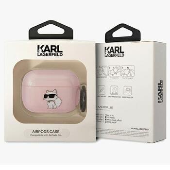 Karl Lagerfeld KLAPHNCHTCP Защитный чехол для Airpods Pro Ikonik Choupette / розовый (KLAPHNCHTCP)