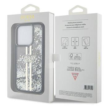 Guess GUHCP15LLFCSEGK Hardcase Liquid Glitter Gold Stripes Защитный чехол для iPhone 15 Pro 6.1