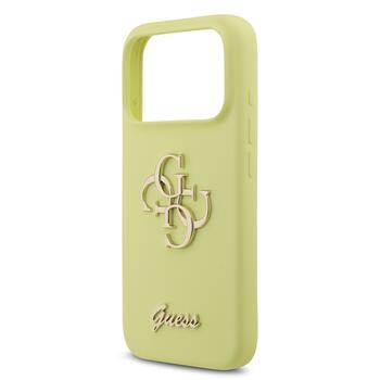 Guess Liquid Silicone 4G Metal Logo Case Защитный чехол для iPhone 17 Pro / жёлтый (GUHCP17LSC4GLMY)