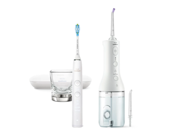 Philips Sonicare Cordless Power Flosser DiamondClean 9000 Набор из электрической зубной щетки и ирригатора (HX3886/41)
