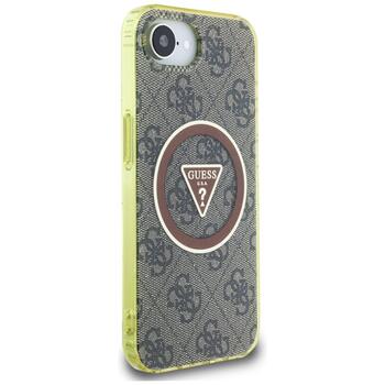 Case Guess IML Metal Glitter 4G Circle Triangle MagSafe Защитный чехол для iPhone 16e / 17e / коричневый (GUHMPSE4HG4PRTGW)