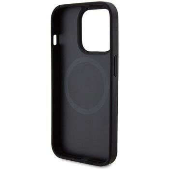 Ferrari Carbon Metal Logo MagSafe Back Case Aizsargapvalks Priekš Apple iPhone 15 Pro (FEHMP15LPTEK)