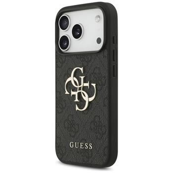 Guess PU 4G Metal Logo Case Aizsargapvalks priekš Apple iPhone 17 Pro (GUHCP17L4GMGGR)