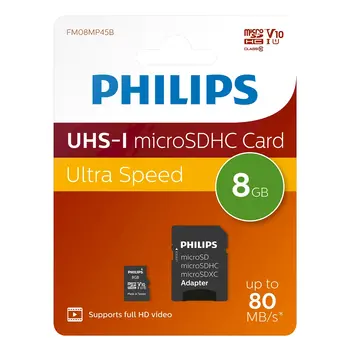 Philips FM08MP45B Карта памяти MicroSDHC 8GB Class 10 / UHS-I (FM08MP45B)