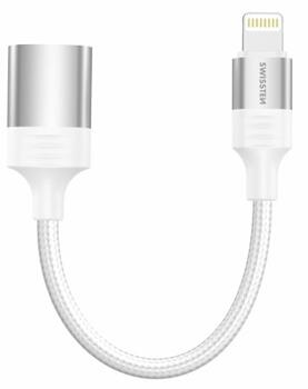Swissten Textile Lightning - USB-A OTG Адаптер 0.12m (73501218)