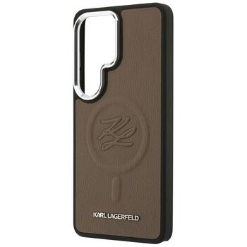 Case Karl Lagerfeld Embossed Ring Initials MagSafe Защитный чехол для Samsung Galaxy S26 Ultra / коричневый (KLHMS26LPGFKLRDW)