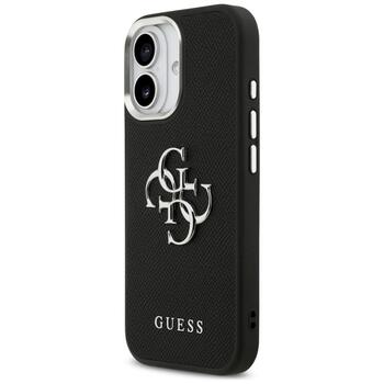 Case Guess Grained Big 4G Classic Logo Aizsargapvalks priekš iPhone 17 / melns (GUHCP17SPG4SMCEK)