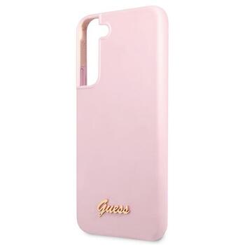 Guess GUHCS22MLSLMGLA Hardcase Silicone Script Metal Logo Aizsargapvalks priekš Samsung Galaxy S22+ S906 / lavandas (GUHCS22MLSLMGLA)
