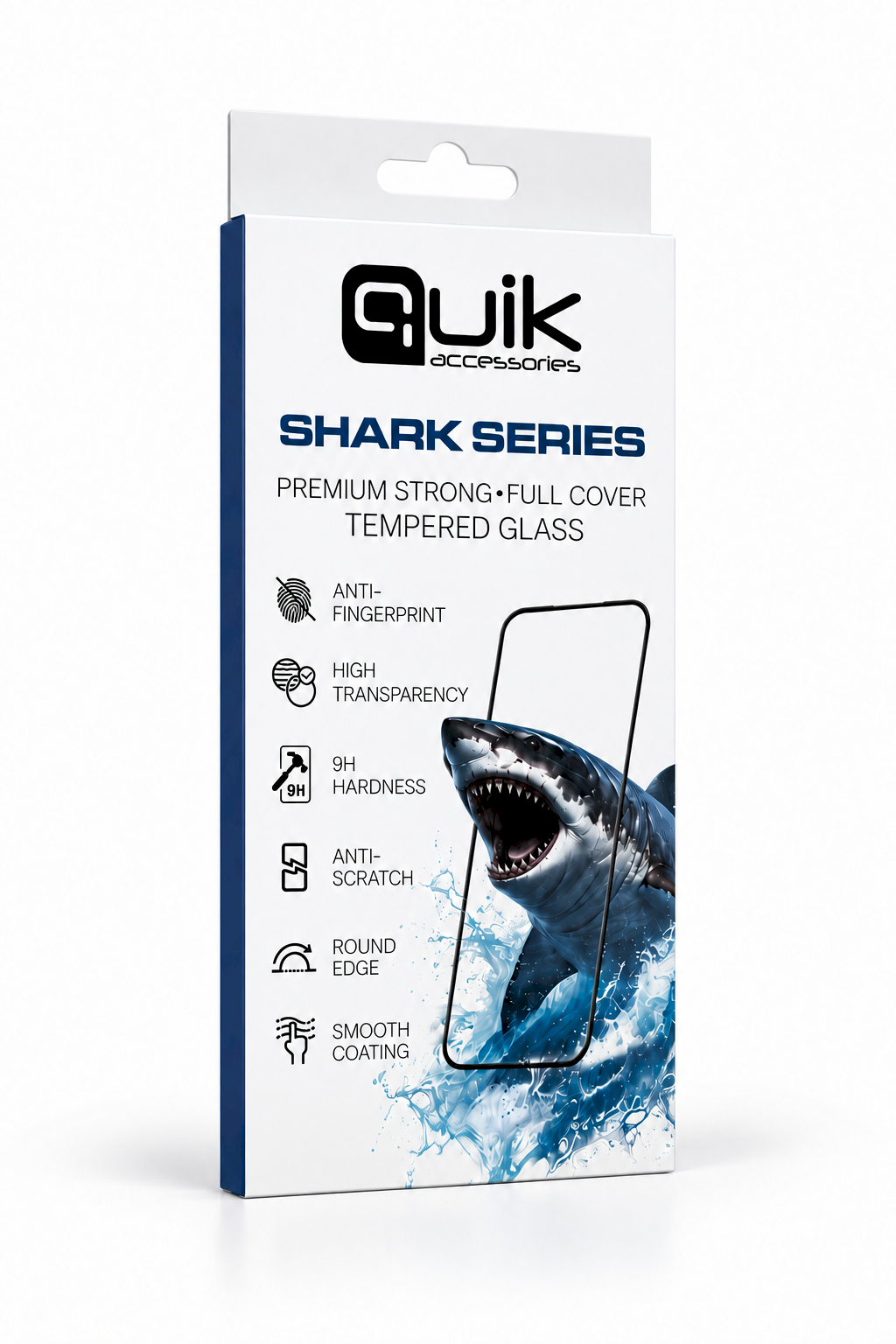 Quik Accessories SHARK Series Premium Strong Full Cover Tempered Glass Aizsargstikls priekš Honor X5c (QK-SS-TG-HN-X5C)