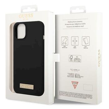 Guess GUHMP14MSBPLK Hardcase Silicone Logo Plate MagSafe Aizsargapvalks priekš iPhone 14 Plus / 15 Plus 6.7