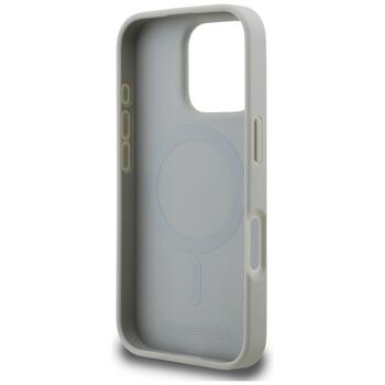 Karl Lagerfeld Grained Pattern & Logo MagSafe Case Защитный чехол для iPhone 16 Pro / серый (KLHMP16LPGGRMPKG)