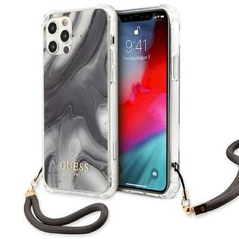 Guess GUHCP12MKSMAGR Marble Collection Aizsargapvalks priekš iPhone 12/12 Pro 6,1