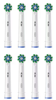 Oral-B CrossAction Zobu Birstu Uzgaļi Balts 8 gab. (8006540860472)