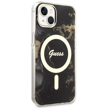 Guess GUHMP14MHTMRSK Golden Marble MagSafe Aizsargapvalks priekš iPhone 14 Plus/15 Plus 6.7