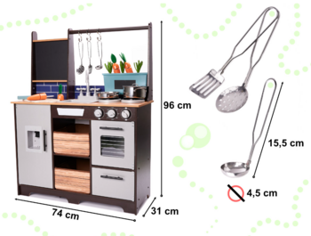 RoGer Bērnu Koka Virtuve 96cm (RO-6286)