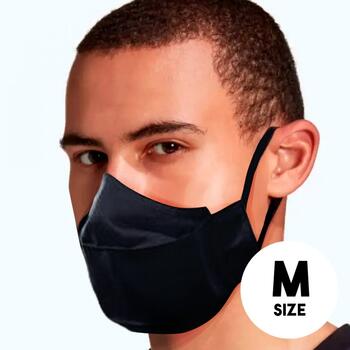 Mocco Текстильные двухслойные многоразовые маскa M размер / черные (MO-MAS-M-BK)